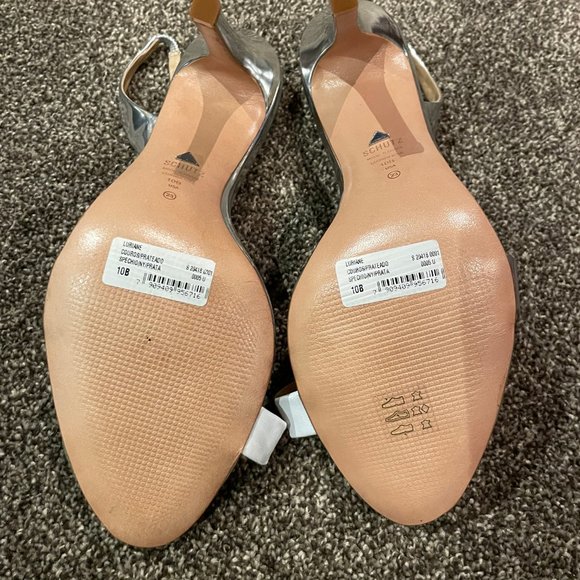 Schutz "Luriane" Silver Sling Backs - size 10B - Picture 3 of 4